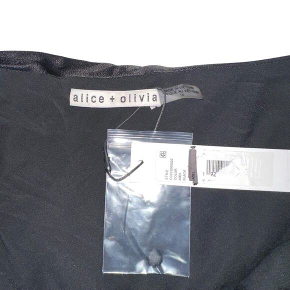 Alice + Olivia Black One-Shoulder Mini Dress - Picture 5 of 11